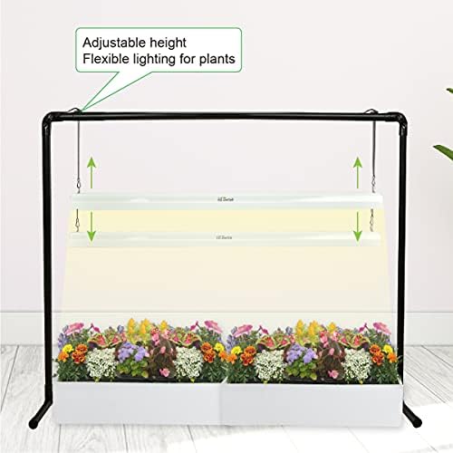 2 feet LED Grow Light Stand for Seedling,Iron Pipe Frame,with Natural White Light Full Spectrum LED Plant Growing Lamp, Light Height Ajustable,with Timer Outlet - Image 5
