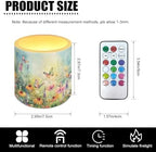 4 Packs Flameless LED Battery Candles with Colored Light Watercolor Sunflower Daisy Flower Waterproof Pillar Fake Candles with Remote for Wedding Beach Party Decor Home Decoration - Image 7