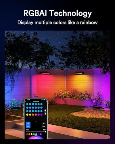 Lumary Smart RGBAI Wall Washer Lights 3200Lm, IP65 Waterproof, 41Ft, 4 Pack - Image 6