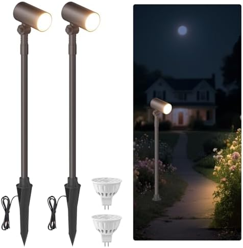 Cheopha 12V Landscape Path Light Aluminum Adjustable Spotlights 5W 2-Pack by Cheopha