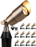 PARTPHONER Solid Brass Low Voltage Landscape Lighting, Wired 12V LED Landscape Spotlights with Aluminum Housing MR16 Bulb, Heavy Duty Outdoor Waterproof Up Lights for Garden, Yard, Trees, 12Pack by PARTPHONER