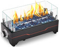 GRISUN 15 Inch Propane Tabletop Fire Pit, 30,000 BTU with Glass Wind Guard by Grisun