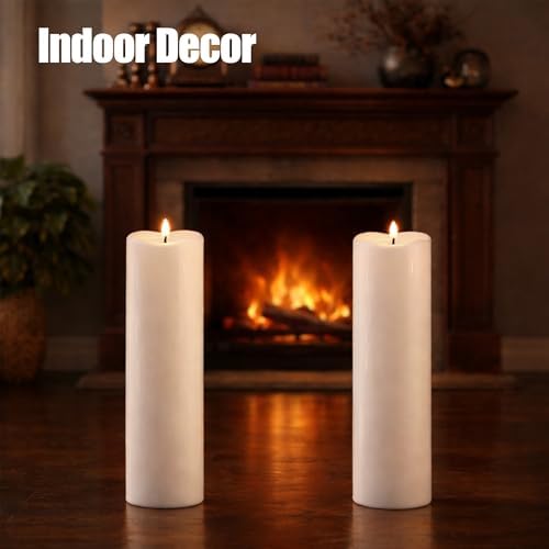 4" x 14" Large Outdoor Flameless Candles with Remote, Waterproof Candles - Image 6