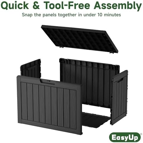 EasyUp 55 Gal Waterproof Resin Outdoor Storage Box UV Resistant Deck Box - Image 5