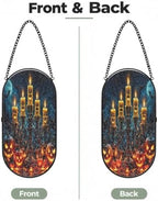 Halloween Skull Candle Pumpkin Ghost Moon Bat Sun Catcher 10.2In - Image 2