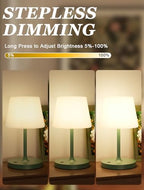 Kakanuo Green Cordless Shower Lamp Waterproof, Rechargeable Cordless Lamp with 4000mAh Battery, Touch Dimmable Table Lamp for Outdoor, Kitchen, Bathroom, Camping, Patio, IP54 - Image 2