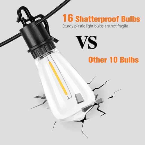 100FT Solar String Lights Ourdoor Waterproof,Patio Lights Solar Powered with Remote,ST38 32 Vintage Edison Bulbs,Solar Lights Outdoor Waterproof, Outside Powered Hanging Lights for Patio - Image 4