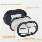 GRUENLICH LED Bulkhead Light, 8.5" Oval Aluminum, 5000K, Black, 2 Pack - Image 5