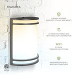 ASD LED Outdoor Wall Sconce, Bronze 120-277V 3000K 4000K 5000K ETL 2 Pack - Image 3