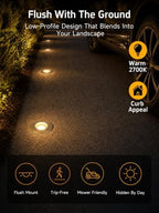 Gardenreet Brass Low Voltage Landscape Well Lights, 12V Flat Top, 12 Pack - Image 5