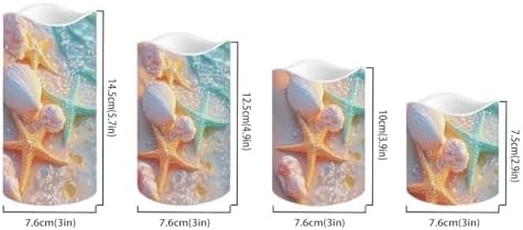 Beach Shell Starfish Flameless Candle with Remote Control Electric LED Pillar Candle Timer Color Changing Long Lasting 4 Pcs Battery Candles - Image 2