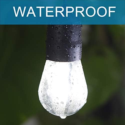 30ft Cool White LED Outdoor String Lights, Waterproof Festoon Light, 10 x Hanging Sockets with Shatterproof Light Bulbs for Backyard Garden Patio Pergola Gazebo Bistro Christmas Tree Wedding Party - Image 4