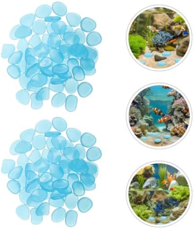 300pcs Blue Resin Glow in Dark Pebbles for Garden Landscapes Xmas - Image 7