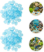 300pcs Blue Resin Glow in Dark Pebbles for Garden Landscapes Xmas - Image 7