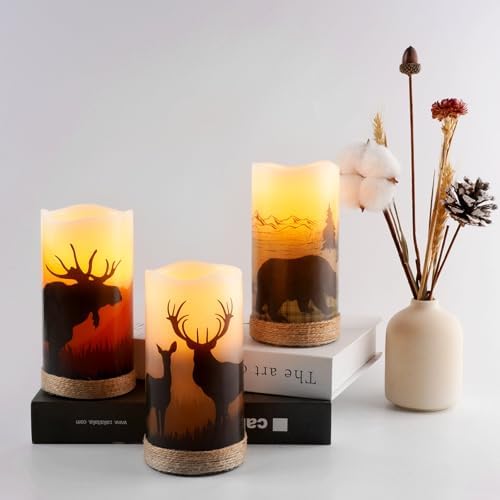 Homemory Christmas Real Wax Flameless LED Pillar Candles with Timer Remote - Image 5