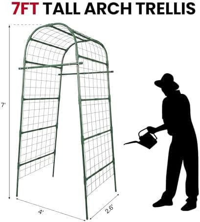 Garden Arch Trellis for Climbing Plants Outdoor, 7 Ft Tall Cucumber Trellis - Image 3