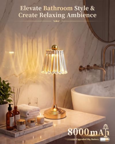 Small Vintage Cordless Table Lamp(Amber,2Pack) - Image 4