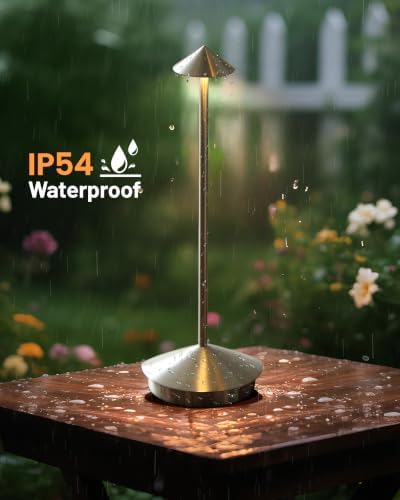 Portable Led Cordless Lamp Table Light 2 Pack, Rechargeable 6000mAh Battery Outdoor Table Lamp for Dinning Restaurant Patio Bedroom Camping, IP54 Waterproof, Dimmable - Image 6