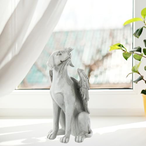 Resin Memorial Dog Angel Statue, Outdoor Garden Grave Tribute Stone - Image 6