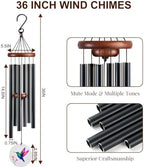 Hummingbird Wind Chimes for Outside, Deep Tone Outdoor Wind Chime with Colorful Wind Catcher, 6 Aluminum Tubes, Garden Porch Patio Decor, Memorial & Birthday Gift - Image 2