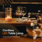 Rechargeable Cordless Small Metal Table Lamp, Stepless Dimming, 3-Color - Image 2