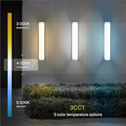ASD LED Outdoor Sconce Lights, Nickel 3000K 4000K 5000K ETL - Image 5