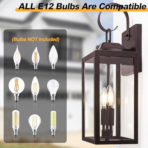 19" Oil Rubbed Bronze Dusk to Dawn Outdoor Wall Light, Modern Porch Lights - Image 5