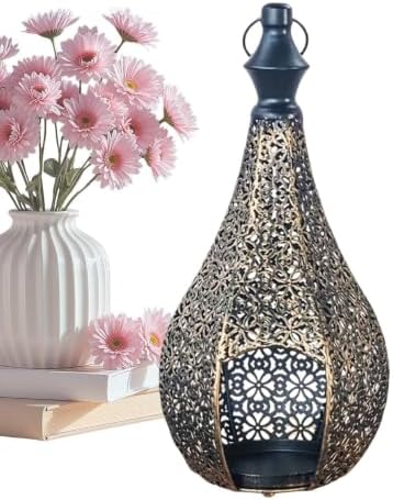 Decorative Candle Holders - Moroccan Metal Lantern Candlestick | Hanging by Unknown