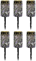 Poceacles Outdoor Solar Lights Solar Outdoor Candle Solar Cemetery Lights Water Resistant Fake Candle Solar Garden Stake Lights for Cemetery Grave Decorations, Hummingbird Hyacinth Leaf, Pack of 6 by Poceacles