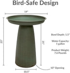 Sunnydaze Gleeful Garden 23" Tall Metal Modern Bird Bath for Outside - Image 6