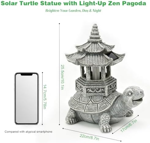 Solar Garden Turtle Statue, Outdoor Light Decoration Gift for Women Mom Dad - Image 5