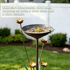HOUYANG 32.3" H Cast Iron Pedestal Bird Bath, Metal Bird Baths for Outdoors - Image 4