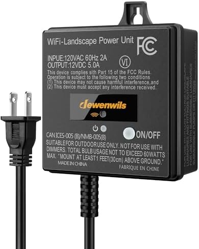 DEWENWILS 60W WiFi Low Voltage Transformer, 120V AC to 12V DC by DEWENWILS