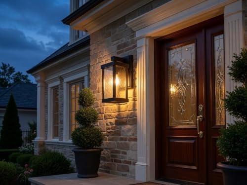 Dusk to Dawn,Outdoor Wall Lantern, Closed Bottom Matte Black, 11.5",1-Pack - Image 6