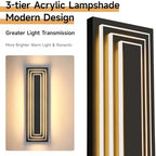 23.6 in Long Outdoor Wall Lights 3 Tier Exterior Lighting Fixtures - Image 2