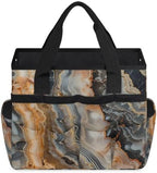 Marble Garden Tool Bag, Garden Tote Storage Bag with 10 Pockets, Indoor and Outdoor Abstract Marble Gardening Tool Organizer for Women Men - Image 2