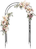 Garden Arbor, 7.3FT Metal Arbor Trellis for Climbing Plants Outdoor, Dark Green Garden Archway for Lawn, Patio and Backyard, Wedding Arches for Ceremony by Unknown