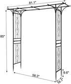Metal Garden Arbor Trellis with Side Garden Trellis, 7FT Heavy Duty Arch Archway for Wedding, Backyard & Vine Plants - Rust-Resistant Powder-Coated Steel, Easy Assembly - Image 6