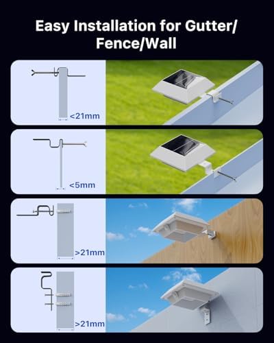 FALOVE 8 Pack Color Changing Solar Gutter Lights Outdoor Decor Waterproof - Image 2