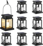 GIGALUMI 8 Pack Solar Hanging Lantern Outdoor, Candle Effect Light by GIGALUMI