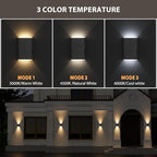 Solar Wall Light Outdoor , 3000/4000/6000K 3 Modes Dusk to Dawn Lighting Wall Sconce IP67 Waterproof Up and Down Solar Lights Outdoor Front Door Light for House, Garage, Porch, Doorway,Fence (6PACK) - Image 3
