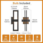Outside Light 2 Pack, 15Inch Small Black Outdoor Wall Sconce Waterproof Exterior Light Fixture, Modern Wall Mount, Decorative LED Lighting for Patio Garage Yard Backyard Apartment Balcony - Image 5
