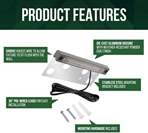 GKOLED Hardscape Light, Paver Wall Lights, 6.8 Inches Step Lighting, Integrated 4W 2700K LED Chips, Solid Powder Coated Die-cast Aluminum Housing, 12V AC/DC, Gray, UL Listed (Pack of 2) - Image 4