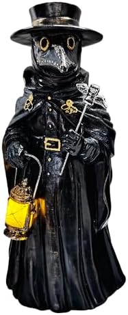 OrnamentallyYou Plague Doctor Creepy Home Figurine, 8" LED Haunted Halloween House Statue - Image 6
