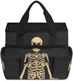 Funny Halloween Garden Tool Bag, Garden Tote Storage Bag with 10 Pockets, Indoor and Outdoor Sugar Skull Goth Gardening Tool Organizer for Women Men - Image 2