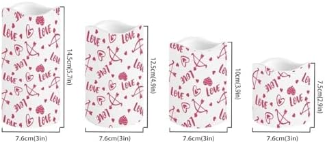 Love Pattern Flameless Candles Battery Operated Candles with Remote Control and Timers Color Changing Valentines Day Decorations LED Pillar Candles Set of 4 Valentines Day Gifts - Image 2
