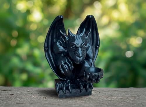 OLOMA Concrete Gargoyle Statue Gothic Garden Decor Heavy Outdoor Sculpture Made from Stone with Protective Resin Coating Weather Resistant Mythical Guardian for Yard Patio Entryway - Image 2