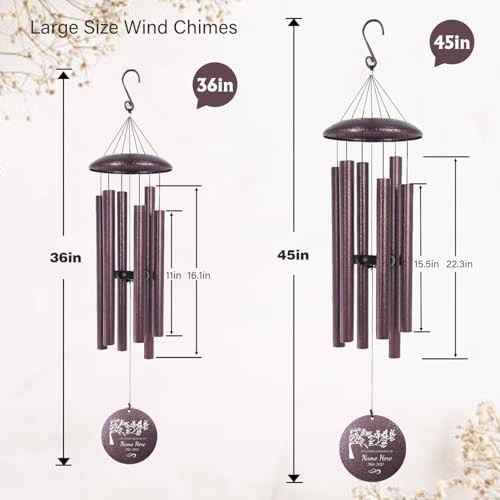 Personalized Memorial Wind Chimes, Custom Large Outdoor Metal Wind Chime, Deep Tone, Customized in Loving Memory, Sympathy Gift After Loss - Image 5