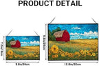 Barn Surrounded by Summer Wildflowers Rectangular Stained Glass Suncatcher – Hanging Window Panel with Animal & Nature Scene – Vibrant Glass Art Gift for Wildlife, Fantasy, Nature Lovers UGt1vK - Image 4