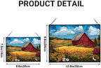 Barn Surrounded by Summer Wildflowers Rectangular Stained Glass Suncatcher – Hanging Window Panel with Animal & Nature Scene – Vibrant Glass Art Gift for Wildlife, Fantasy, Nature Lovers hfGgwX - Image 4